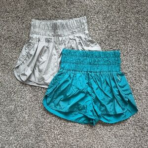 2-Pack Free People Movement Silver and Turquoise The Way Home Shorts